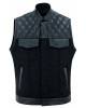 Leather and Denim Combo Biker Vest