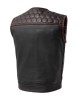 Men's Club Style Leather Vest - Red