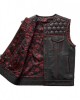 Men's Club Style Leather Vest - Red
