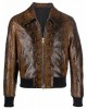 Stylish snakeskin effect zip-up leather jacket