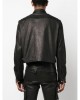 front press-stud fastening leather jacket