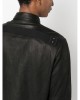 front press-stud fastening leather jacket