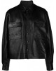 button-up leather jacket