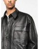 button-up leather jacket
