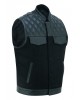 Leather and Denim Combo Biker Vest