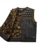 Men's Club Style Leather Vest - Gold