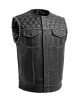 Men's Club Style Leather Vest - White