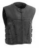 Men's Leather Swat Style Motorcycle Vest