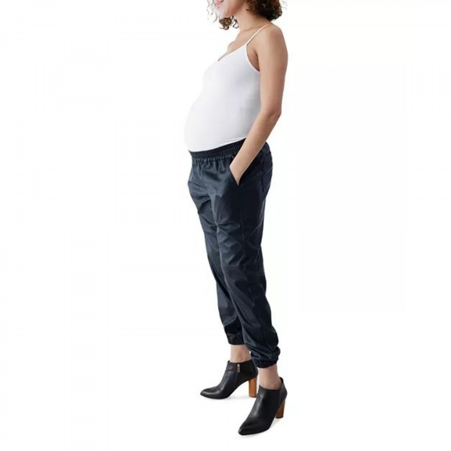 Leather Ankle Jogger Maternity Pants