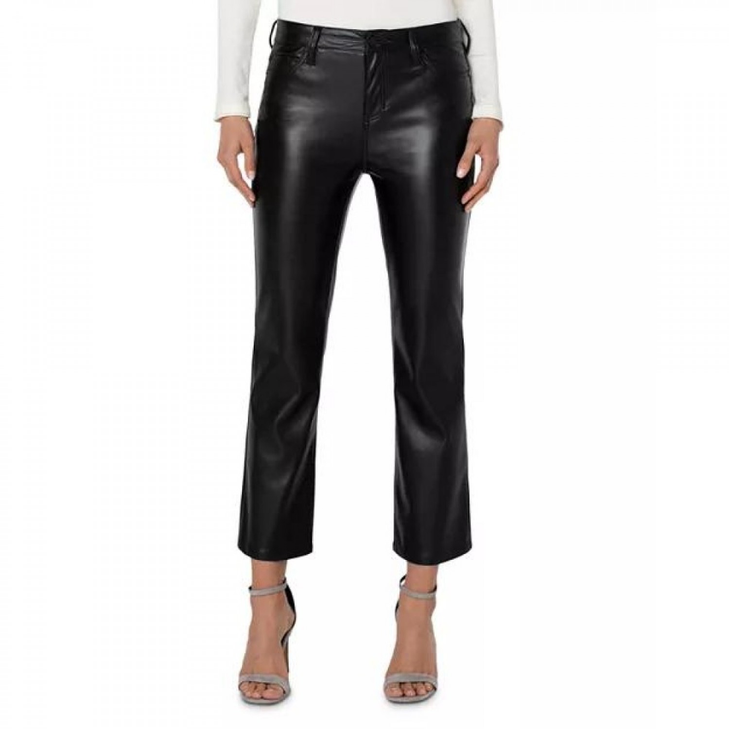 Leather Straight Ankle Pants