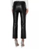 Leather Straight Ankle Pants