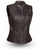 Black Women's Motorcycle Leather Vest