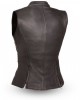Black Women's Motorcycle Leather Vest