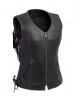 Women's PURPLE STICHED Motorcycle Leather Vest
